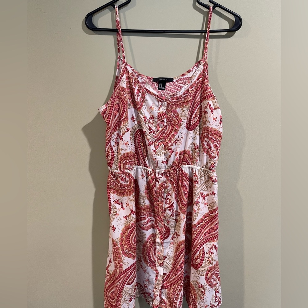 Forever 21 button down dress spag strap size M
